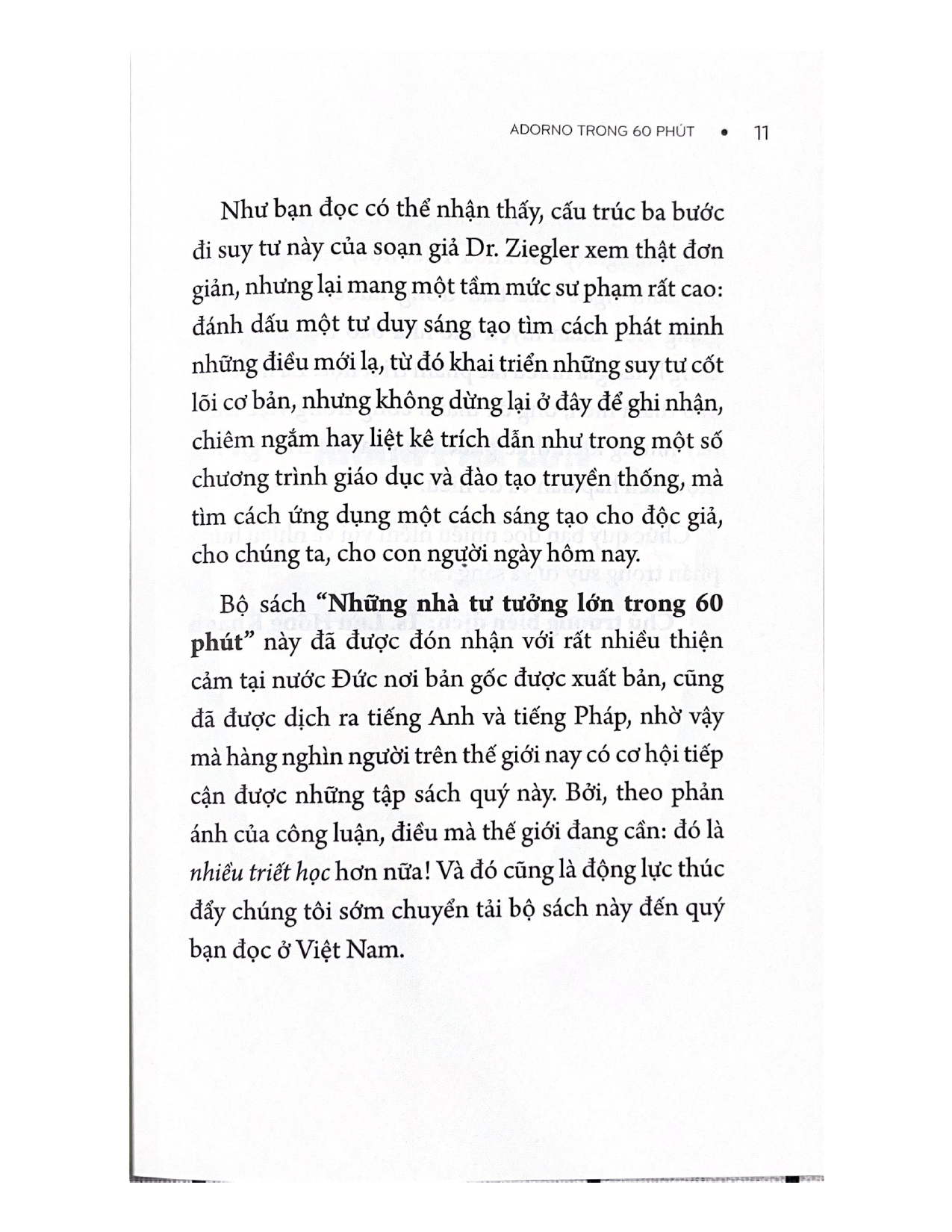 Những Nhà Tư Tưởng Lớn - Adorno Trong 60 Phút - Vanlangbooks