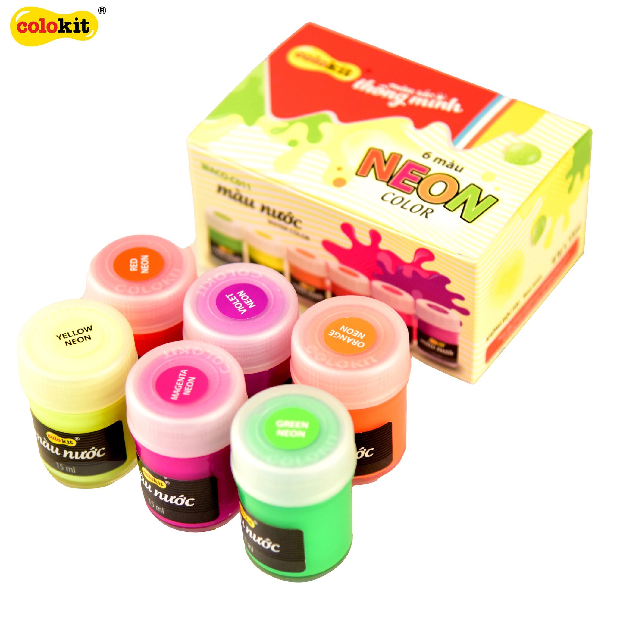 Hộp 6 Màu Nước Neon WACO-C011