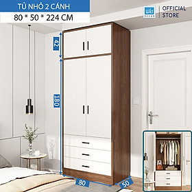 Tủ Quần Áo Hiện Đại Màu Trắng Phối Walnut Thương Hiệu SIB Decor TA10