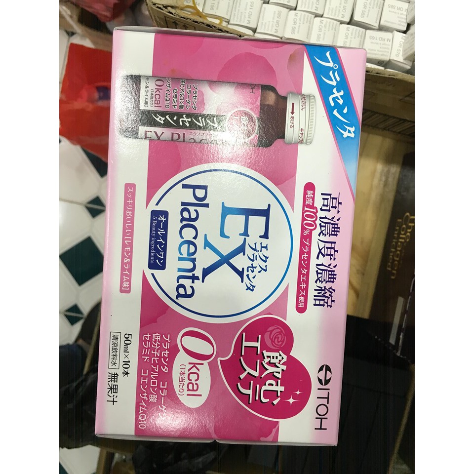Thực phẩm chức năng nước uống chống lão hóa bổ sung Collagen Itoh EX Placenta (10 lọ x 50ml) Số 1 Nhật bản