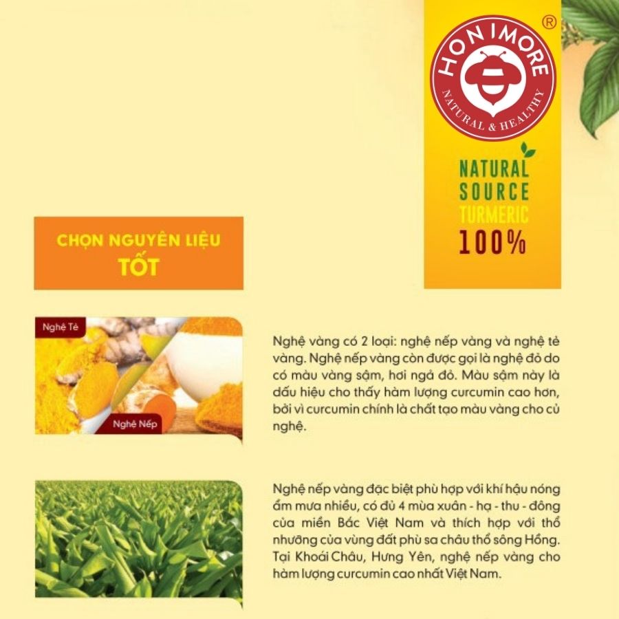Combo Mật ong tinh bột nghệ Honimore 360g và Mật ong Hoa Vải Thiều 360g - tốt cho dạ dày, đẹp da