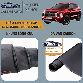 [MITSUBISHI OUTLANDER] Thảm Taplo 3 Lớp Dành Cho Xe MITSUBISHI OUTLANDER, Nhung Lông Cừu Và Da Vân Carbon Cao Cấp - Hàng Chính Hãng