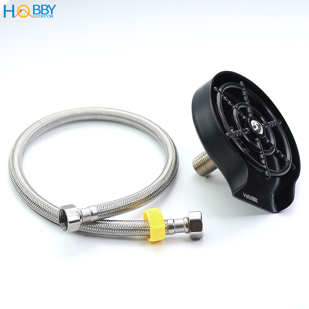 Vòi phun rửa ly cốc tự động inox 304 sơn đen Hobby home decor VRLD