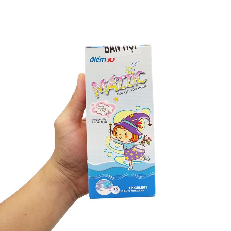 Hộp 20 Bút Bút Gel Xóa Được 0.5 mm Mazzic - Thiên Long TP-GELE01 - Mực Xanh