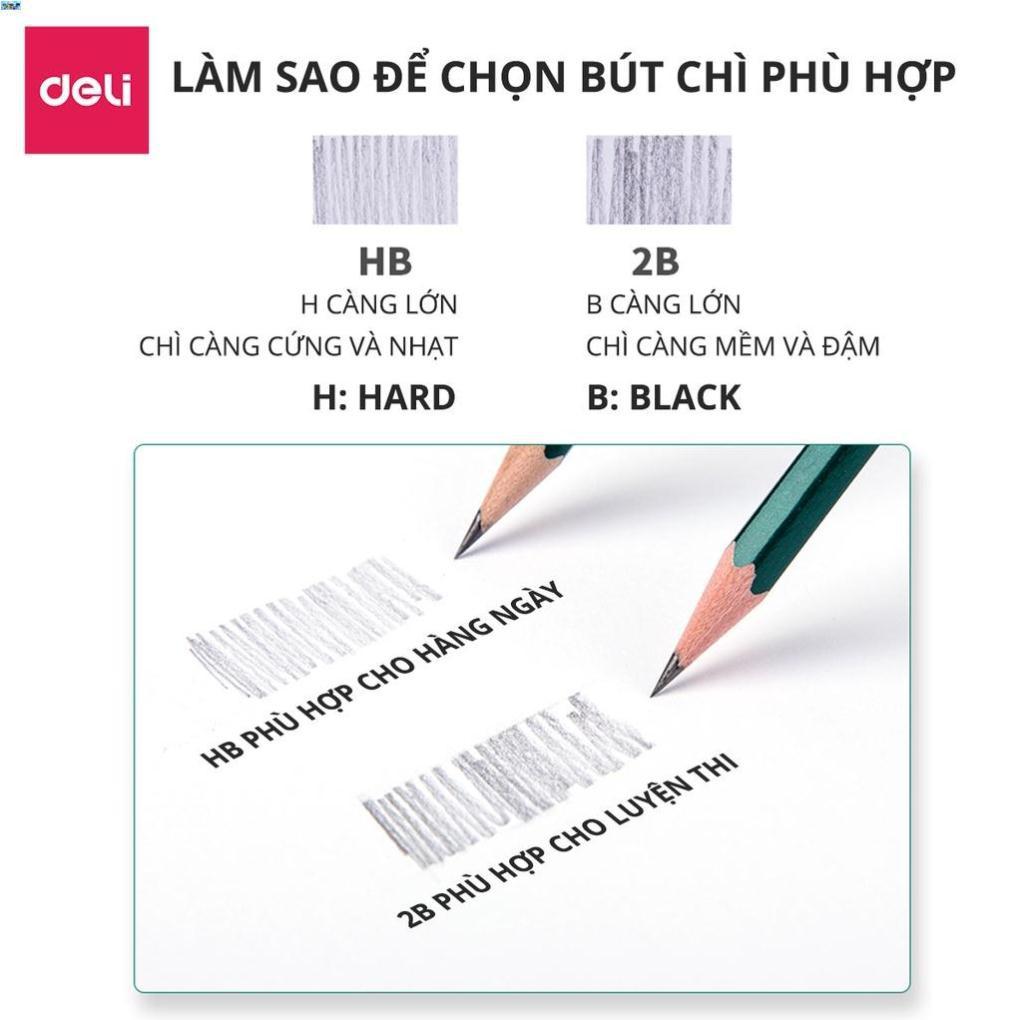Bút chì lục giác Deli - loại 2B/HB - 10 chiếc/hộp - 33311 / 33312 .