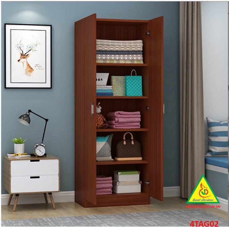 Tủ quần áo mini- Tủ quần áo gỗ MDF 4TAG02 - Nội thất lắp ráp Viendong adv