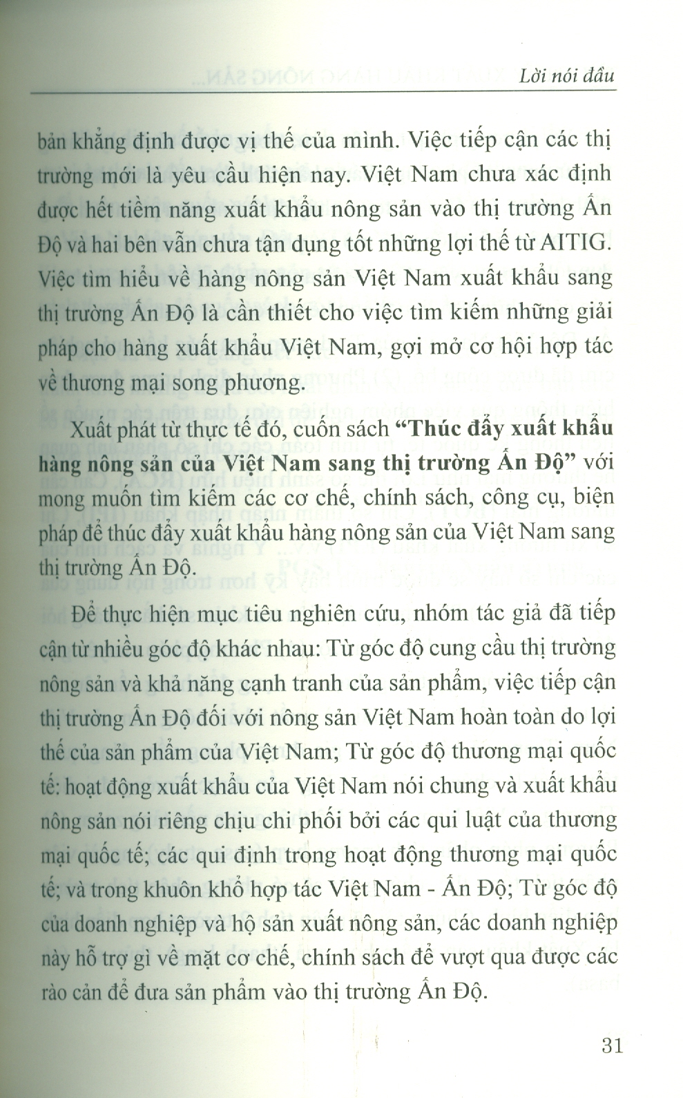 Thúc Đẩy Xuất Khẩu Hàng Nông Sản Của Việt Nam Sang Thị Trường Ấn Độ (Sách chuyên khảo) - PGS. TS. Nguyễn Xuân Trung chủ biên