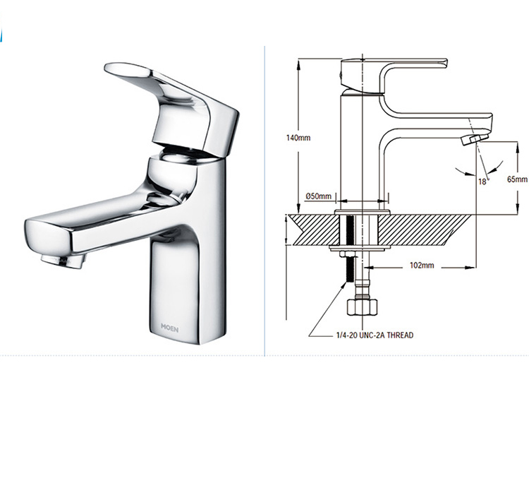 Bộ vòi lavabo nóng lạnh MOEN V15121 (HÀNG CHÍNH HÃNG)