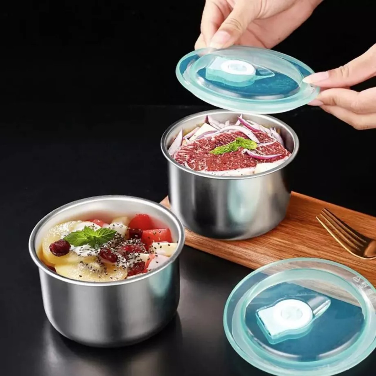 Hộp Đựng Thực Phẩm Bằng Inox, Hộp Inox 304 Có Nắp Nhựa Siêu Tiên Lợi - Hộp Bảo Quản Thực Phẩm - HÀNG CHÍNH HÃNG MINIIN