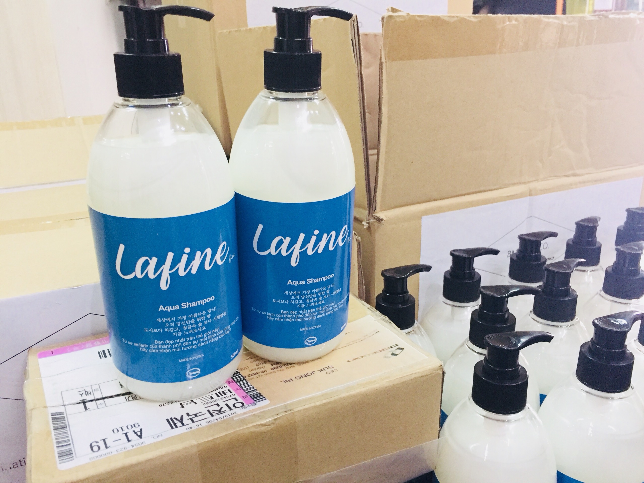 Combo dầu gội dầu xả Lafine hương Aqua 500ml