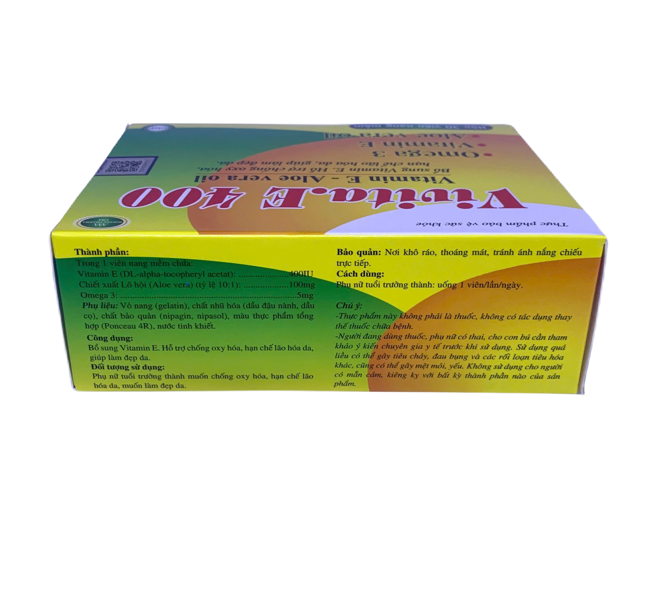 Vitamin E 400iu vivita.E 400 - Hộp 30 viên nang - đẹp da, chống lão hóa
