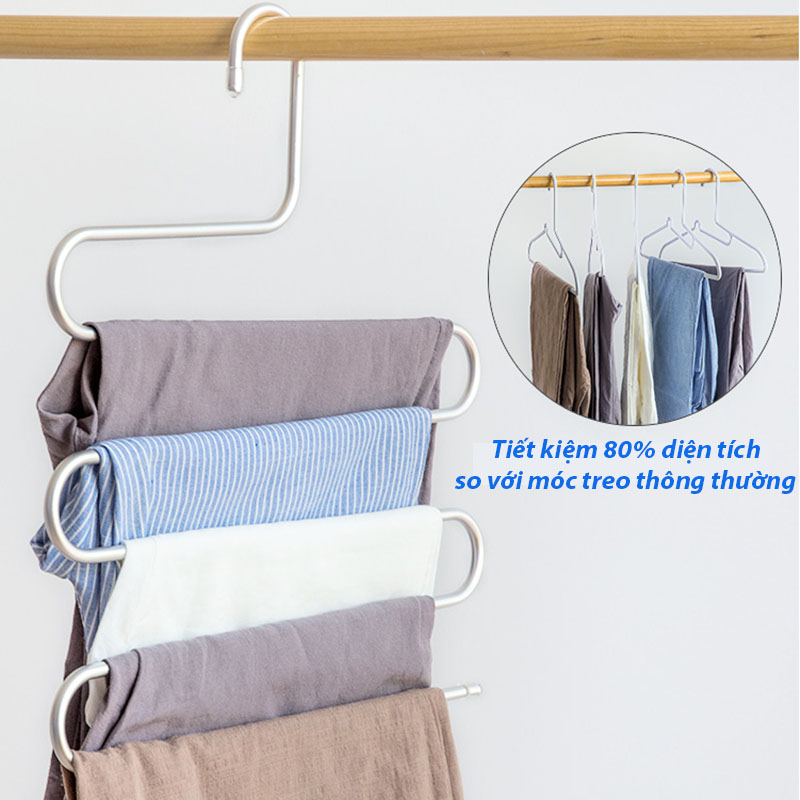 Móc Treo 5 Tầng Móc Áo Quần Đa Năng Kim Loại Bền Đẹp Tiết kiệm Diện Tích Tủ Tối Ưu Siêu Tiện Dụng - Hàng Chính Hãng MINIIN
