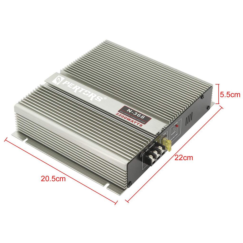 DSP QPertos Bộ Khuếch Đại Âm Thanh Ô Tô Kỹ Thuật Số Amplifier N-368 2200W 2 kênh lắp đặt sub gầm đôi cho ô tô