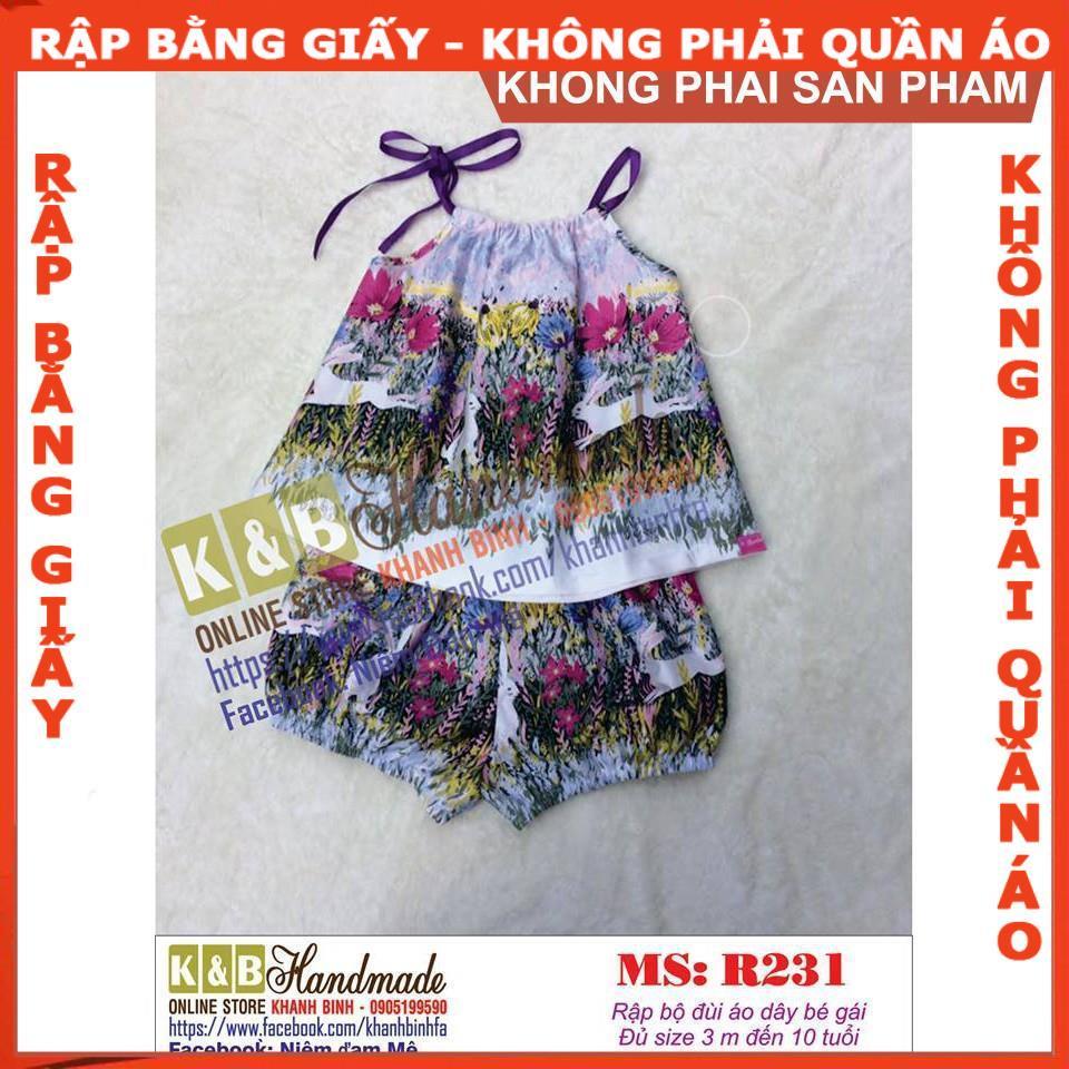 Rập bộ dây cho bé - Rập giấy A0 mã R231 (BẢN VẼ)