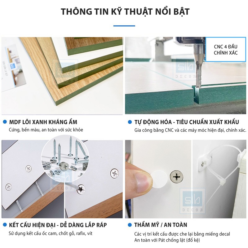 Tủ Vang Gỗ Trưng Bày Phối Cánh Kính Cường Lực, Đèn LED Dài 180cm Thương Hiệu SIB Decor TCK13