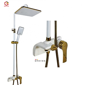 Sen cây tắm nóng lạnh trắng ánh vàng GS6607T, đẹp sang trọng quý phải, bền bỉ với thời gian