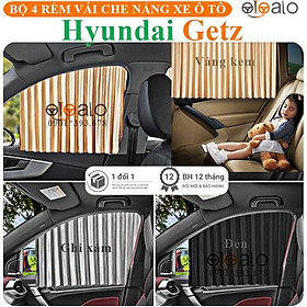 Rèm vải che nắng cửa kính xe Hyundai Getz vải lụa gắn nam châm keo 3M RVCK