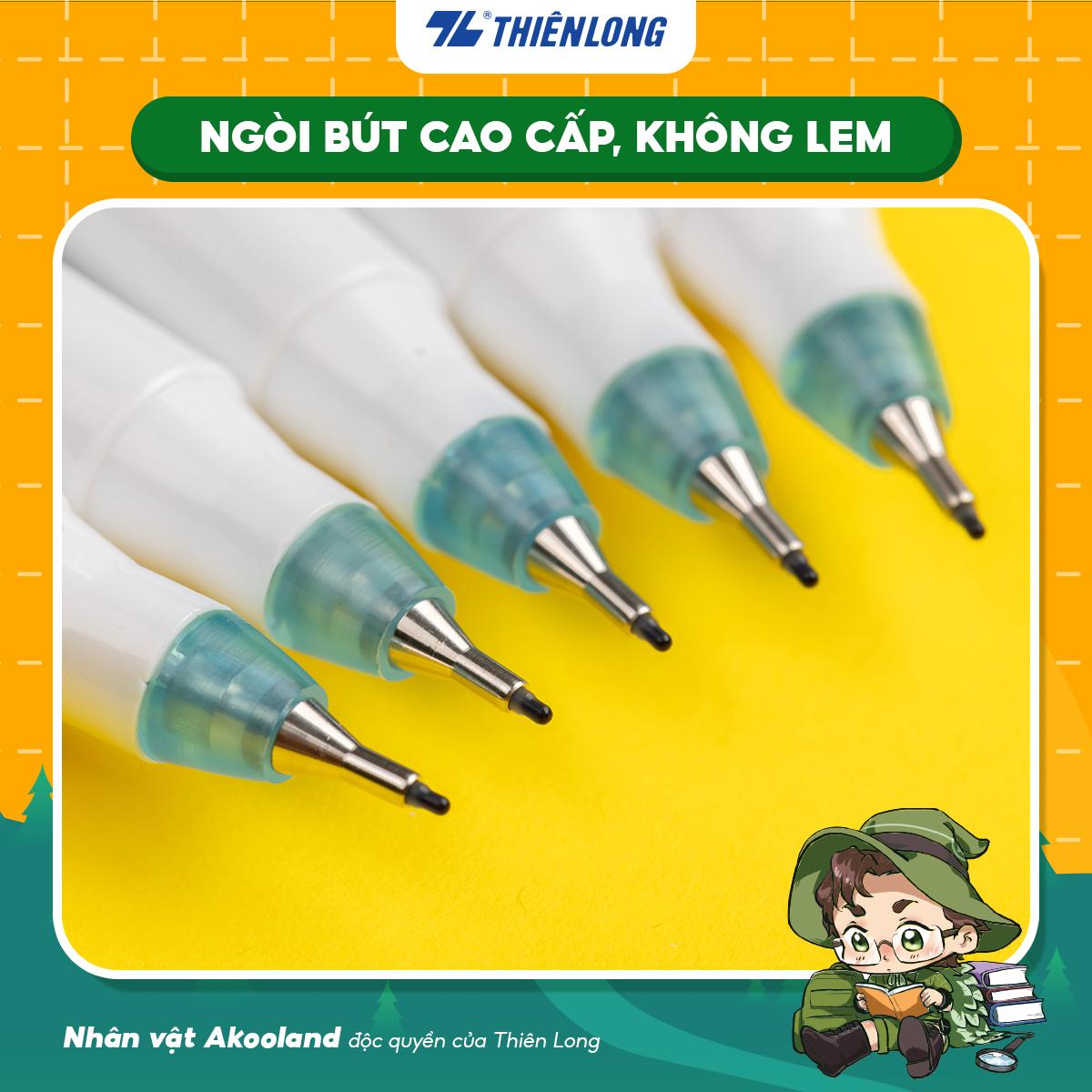 Bút lông kim Thiên Long FL-04/AK - Nét viết 0.3mm mảnh nhỏ Mực đều liên tục, nhân vật Akooland Tahi