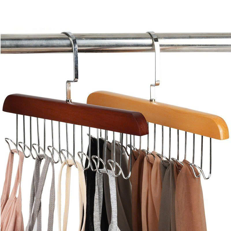 Móc Gỗ Treo Đồ Lót, Khăn, Thắt Lưng, Cà Vạt, Áo 2 Dây Đa Năng Tiện Dụng - Giao màu ngẫu nhiên