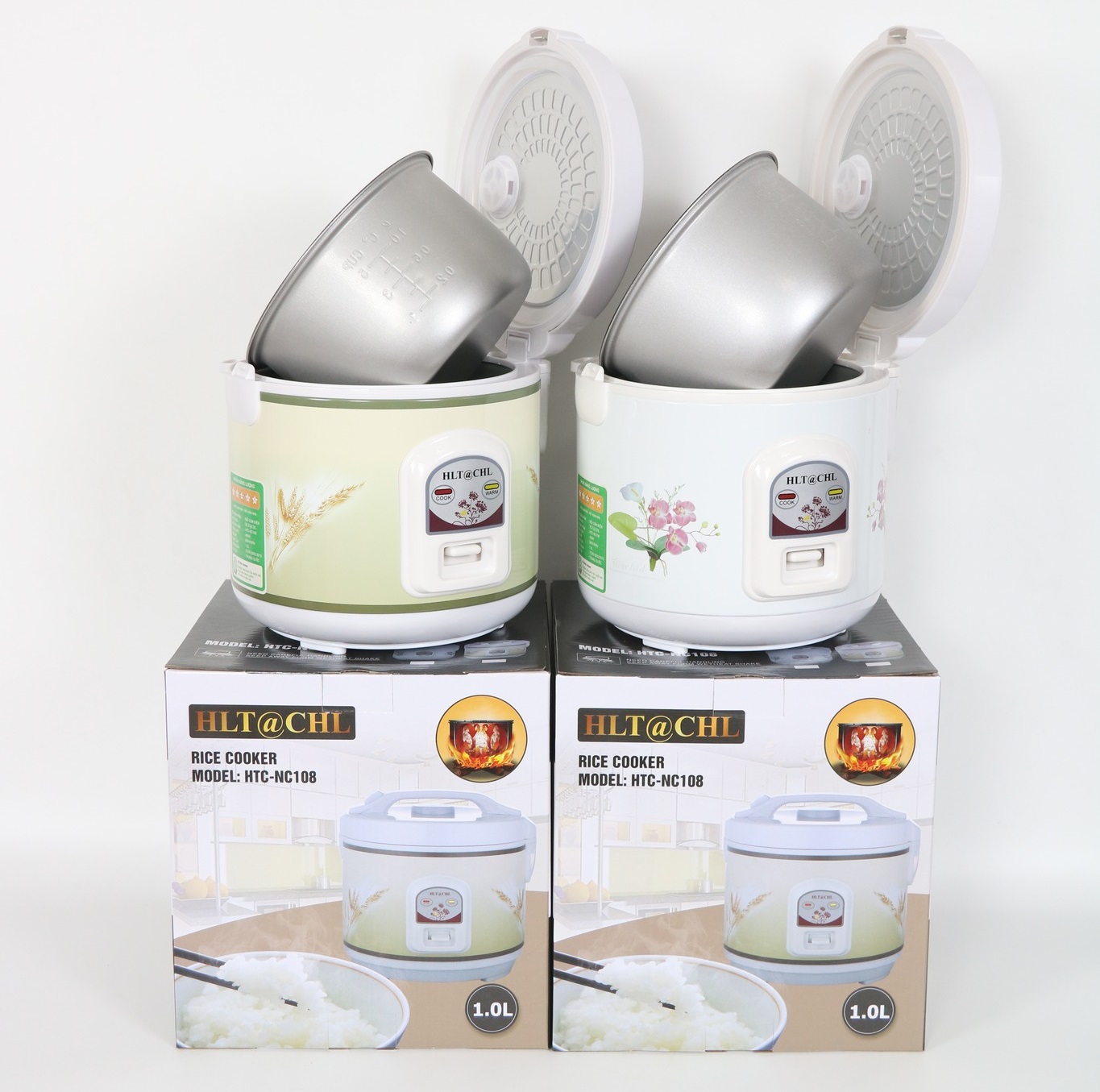 Nồi Cơm Điện Nắp Gài 1 Lít HLT@CHL HTC-NC108 - Màu Ngẫu Nhiên - Hàng Chính Hãng