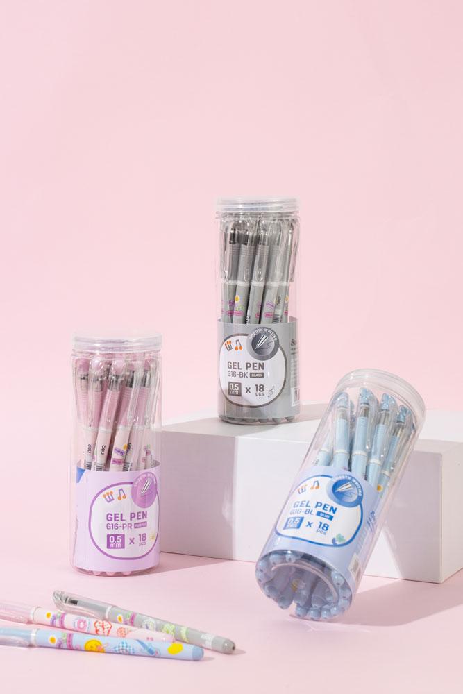 Bút Gel Deli 0.5 mm - Phiên Bản Sơn Tùng M-TP Giới Hạn - Deli G16-BL - Màu Xám - Mực Đen