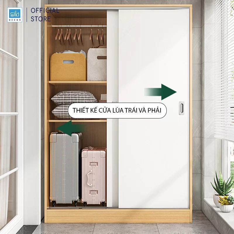 Tủ Quần Áo Simple Kết Hợp Cửa Lùa Hiện Đại Thương Hiệu SIB Decor TA06