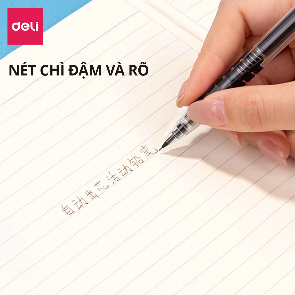Bút Chì Kim Bấm Tự Trôi Ngòi Deli 0.5mm Cải Tiến Có Đầu Tẩy Màu Pastel Dễ Thương Cao Cấp Cho Học Sinh Văn Phòng Nhỏ Gọn Tiện Lợi