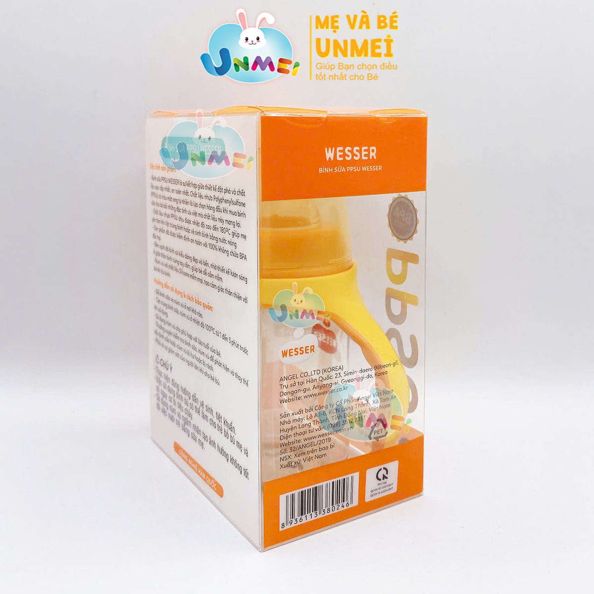 Bình sữa PPSU Wesser cổ rộng 180ml BS027