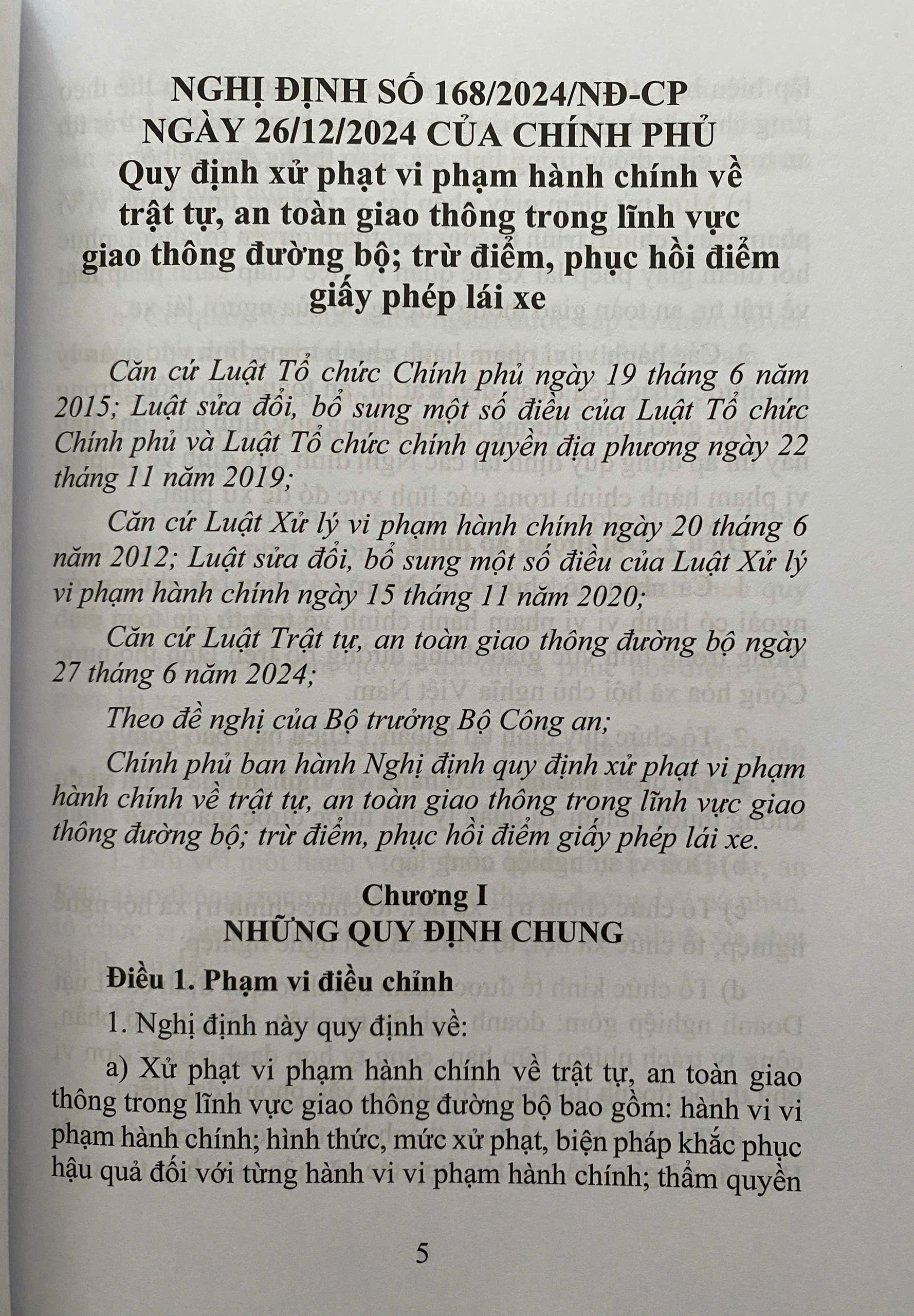 Quy Định Xử Phạt Vi Phạm Hành Chính Về Trật Tự, An Toàn Giao Thông Trong Lĩnh Vực Giao Thông Đường Bộ; Trừ Điểm, Phục Hồi Điểm Giấy Phép Lái Xe