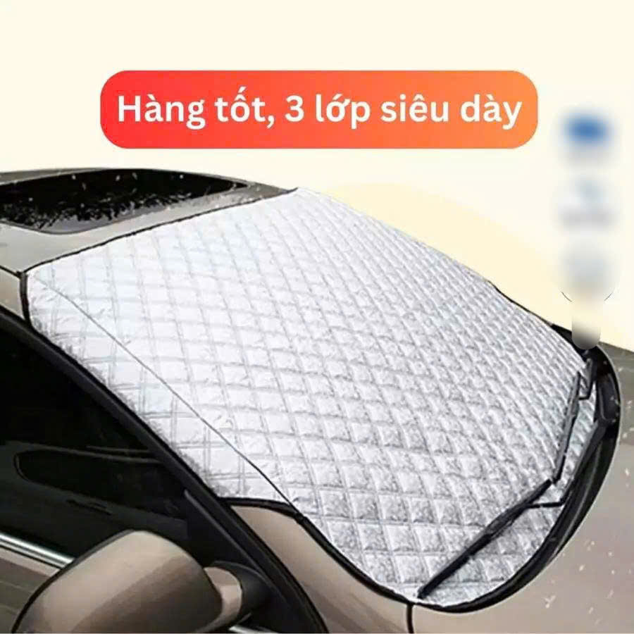 Bạt Che Kính Lái Ô Tô 3 Lớp Cao Cấp – Cách Nhiệt, Chắn Tia UV, Giữ Xe Mát Mẻ Xe 4 Chỗ , 7 Chỗ , Kèm Túi Đựng Đẹp