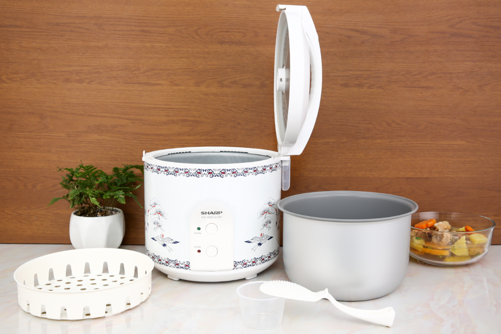Nồi cơm điện nắp gài Sharp 1.8 lít KS-183TJV-CR - Hàng chính hãng
