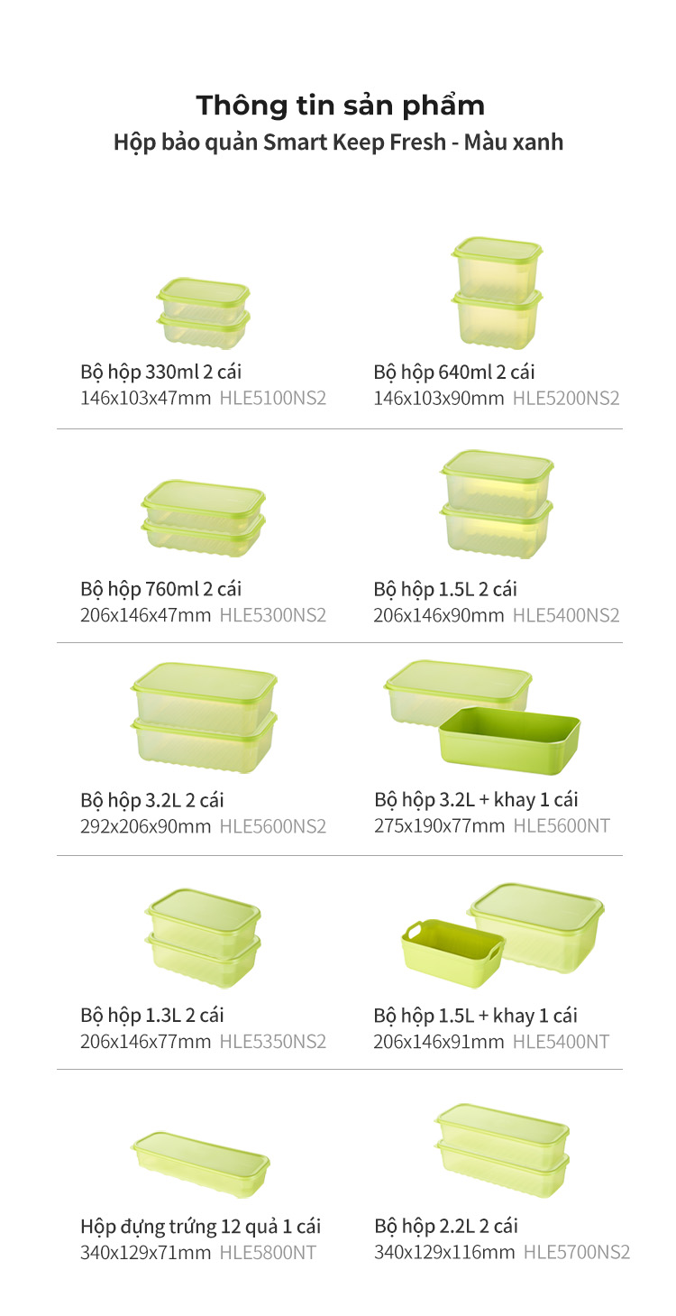 Bộ 2 hộp nhựa bảo quản thực phẩm LocknLock Smart Keep Fresh Food Container 3.2L HLE5600NS2, Hàng chính hãng, giữ tươi mát đến 31 ngày - JoyMall