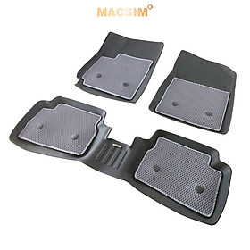 Thảm sd3 dạng lưới lục giác 2 lớp Huyndai I10 2016-2021 (màu ghi) bề mặt cao su siêu sạch nhãn hiệu Macsim