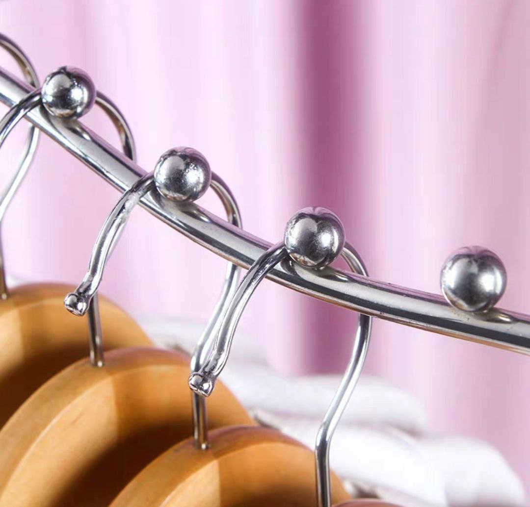combo 10 Móc 9 bi & 7 bi treo quần áo shop thời trang dạng bi cong inox - ( loại gài & bắt vít )