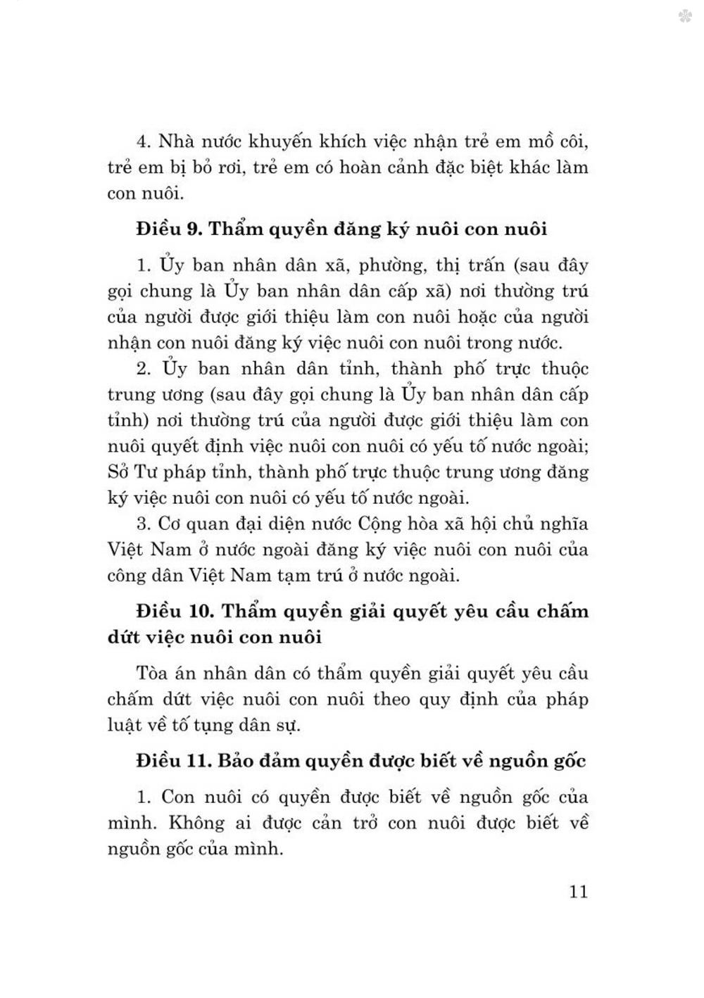 Luật nuôi con nuôi năm 2010 - bản in 2024