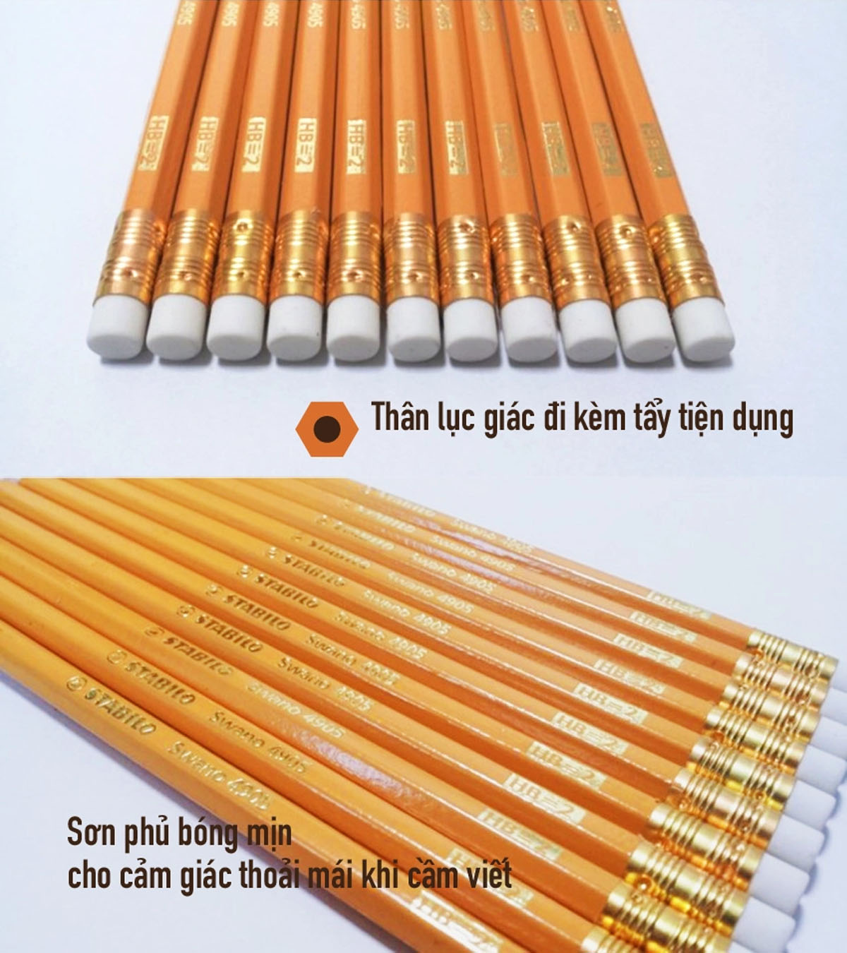 Bút chì gỗ STABILO Schwan/Swano - Thân màu đỏ (PC306-HB)
