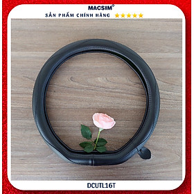Bọc vô lăng cao cấp Macsim mã Dcut L16T-2 chất liệu da thật lõi cao su non cỡ M cho các dòng xe