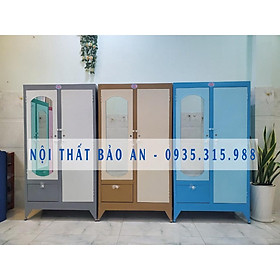 Tủ sắt quần áo ngang 0.9m cao 1m6 