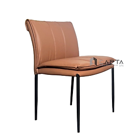 Ghế trang điểm có nệm LUX 42A-P Nội thất Capta Ghế ăn cao cấp xám nâu bò đen không tay tựa chân sắt sơn tĩnh điện màu đen tại hcm