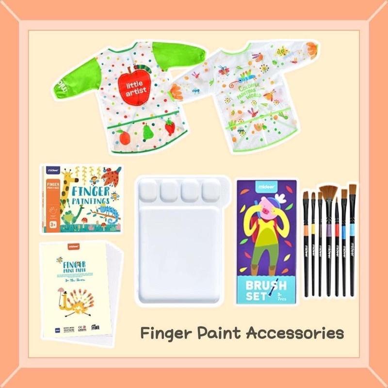 Cọ vẽ màu nước và khay đựng màu nước màu acrylic cho bé Mideer Paint Brush Set & Palette