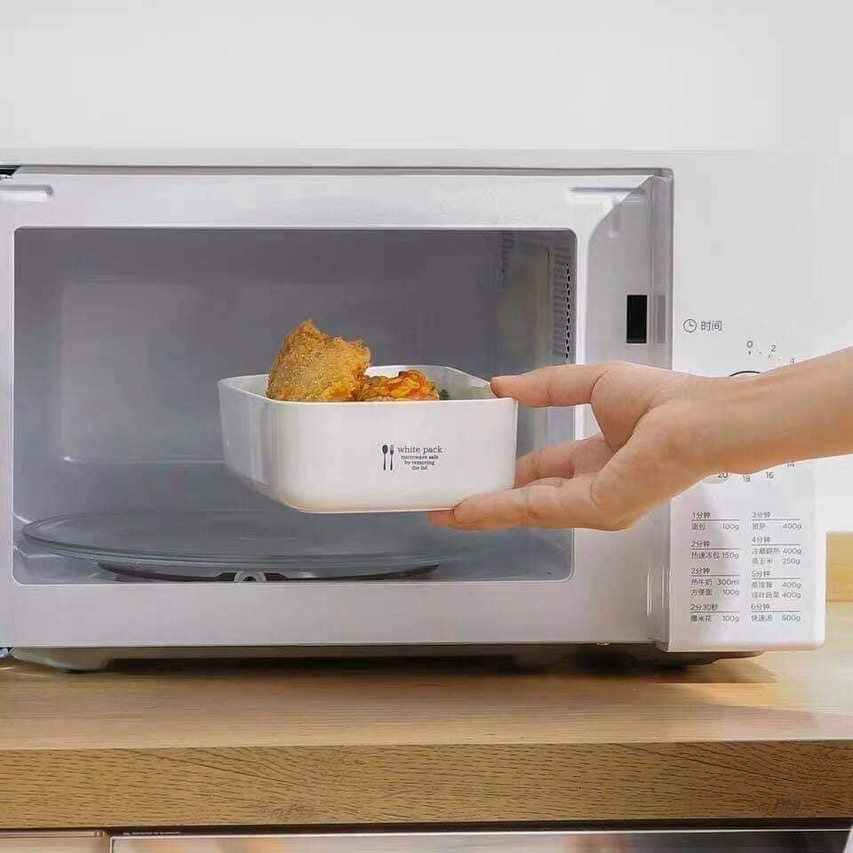 Hộp đựng thực phẩm Nakaya White Pack có nắp gioăng silicon - Nội địa Nhật Bản