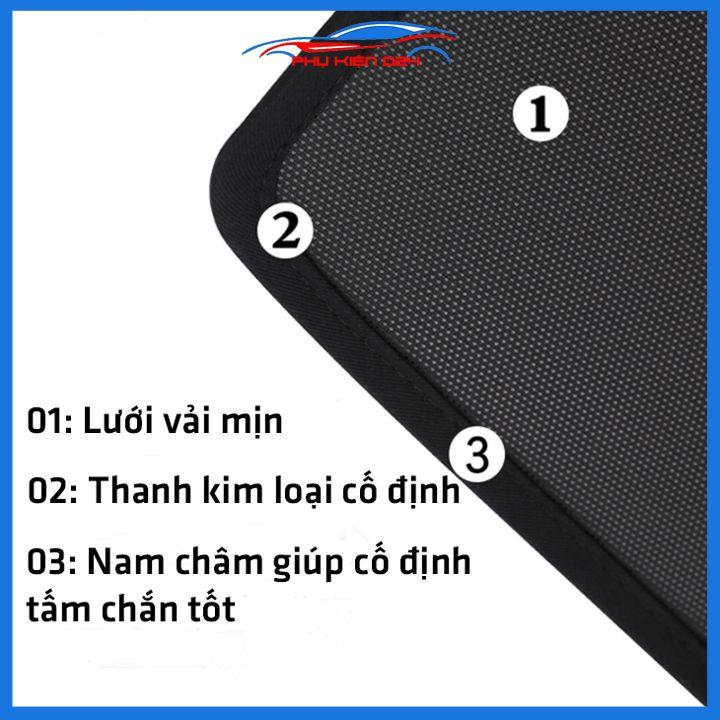 Bộ 4 rèm chắn nắng nam châm Kona 2018-2019-2020 khung cố định chống tia UV