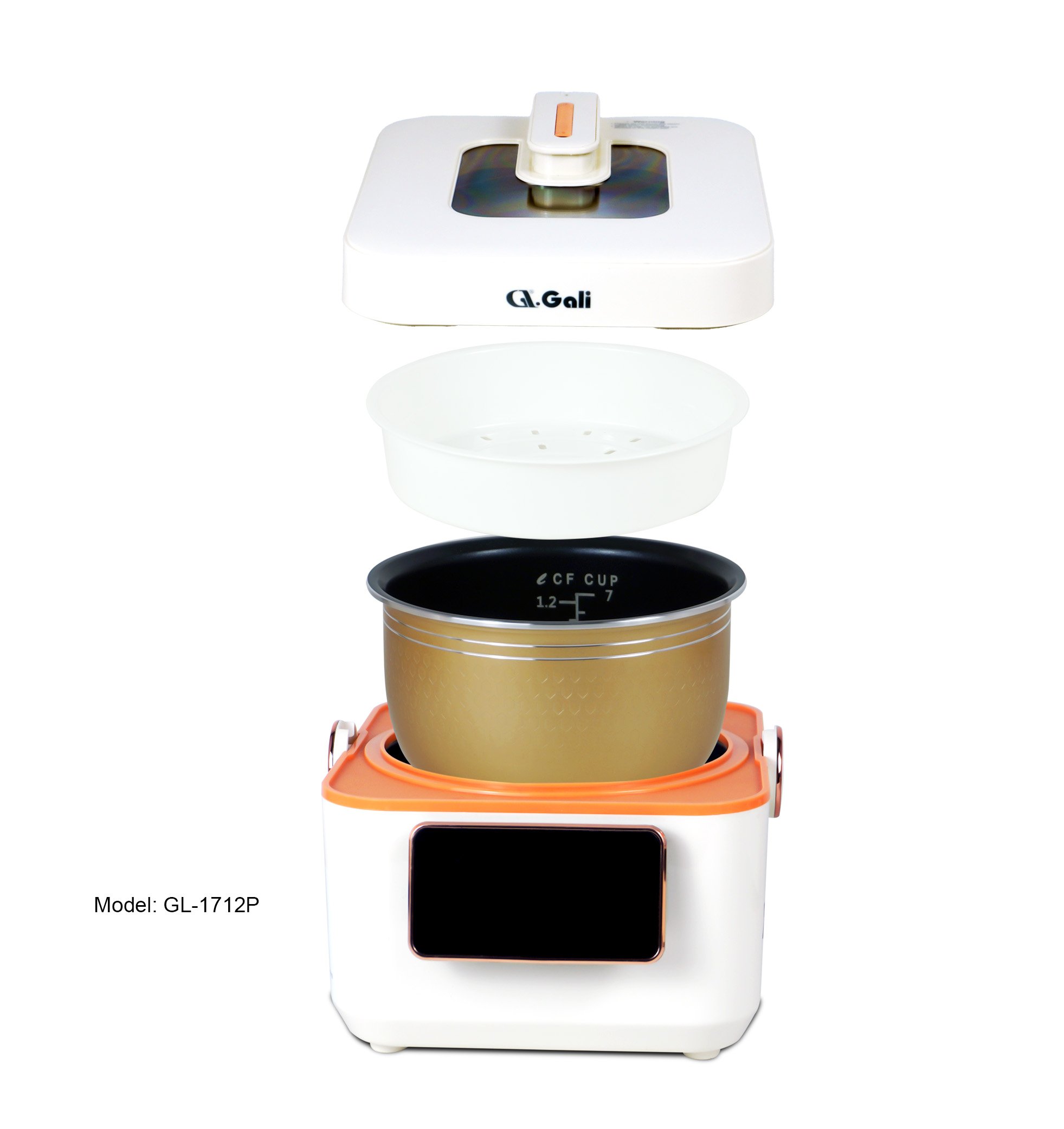 Nồi cơm điện Gali GL-1712P Dung tích 1.2L. Thiết kế đa chức năng nấu, nhỏ gọn, nắp có thể tháo rời. Lòng nồi siêu dày, giữ nhiệt tốt. Hàng chính hãng bảo hành 24 tháng