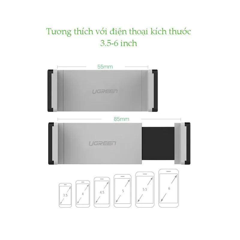 Ugreen UG30283LP120TK Màu Đen Giá Kẹp điện thoại trên khe thông gió ô tô - HÀNG CHÍNH HÃNG