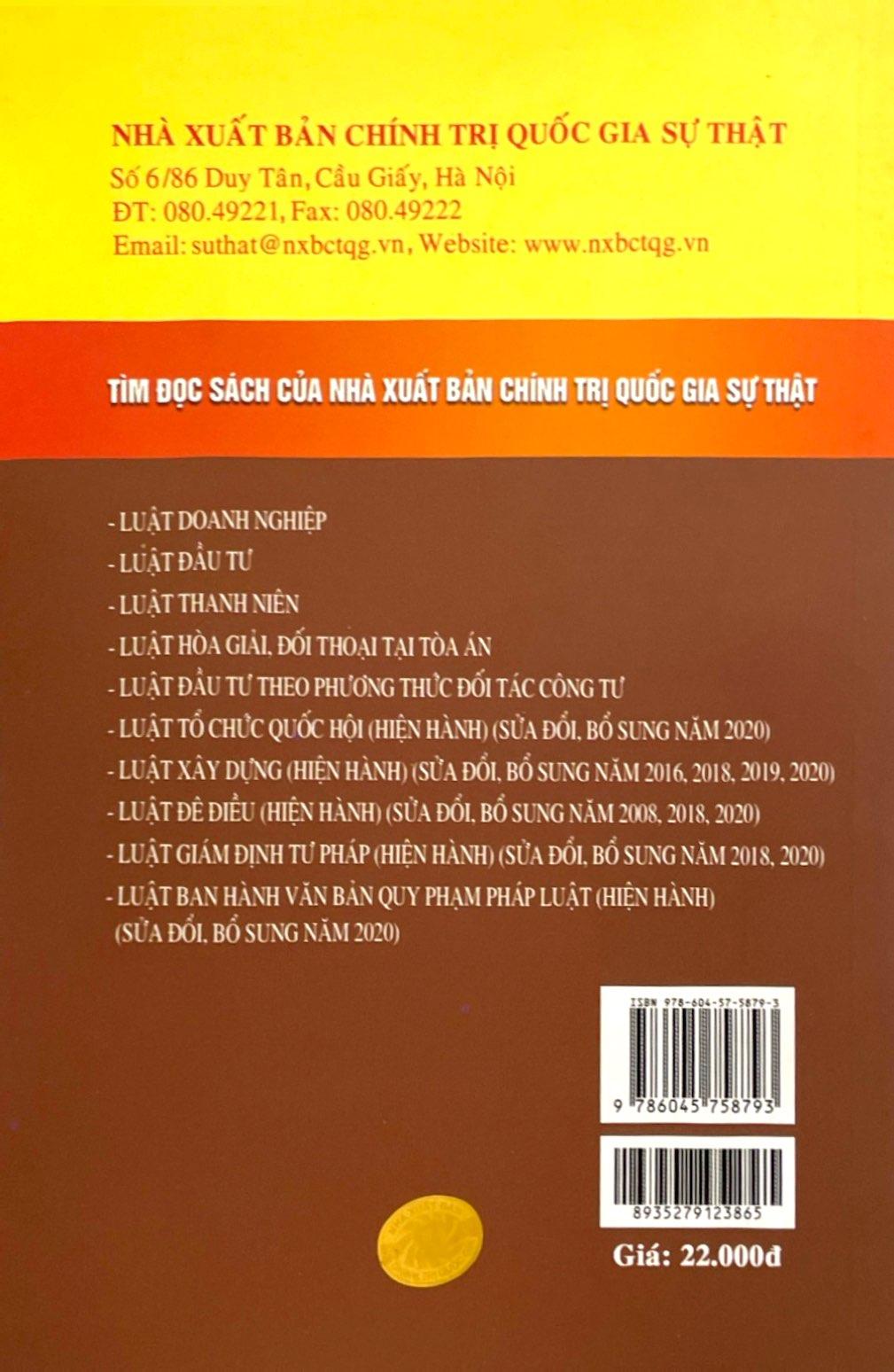 Luật Phòng, Chống Thiên Tai (Hiện Hành)(Sửa Đổi, Bổ Sung Năm 2020)