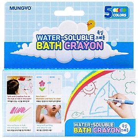 Hộp 5 Bút Sáp Màu Water-Soluble Bath Crayon - Mungyo MWBC-5A