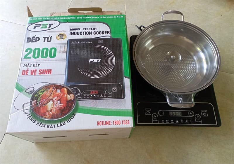 Bếp Điện Từ Đơn Kèm Nồi Lẩu Inox Đạt Tường PST PTSBT-01 - Hàng Chính Hãng