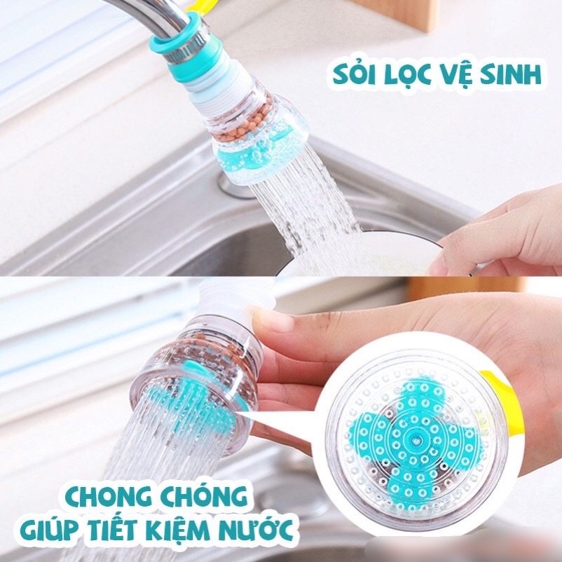Vòi tăng áp suất xoay 360 độ cho bồn rửa chén có than hoạt tính , đầu vòi nối rửa bát , giúp rửa thực phẩm ,tiện lợi dễ dàng hơn