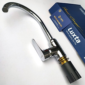 Vòi Rửa Bát Đồng Thau Mạ Crome Nóng Lạnh LUXTA L3222X6 - Thân tròn xoay 360, kèm cặp dây cấp