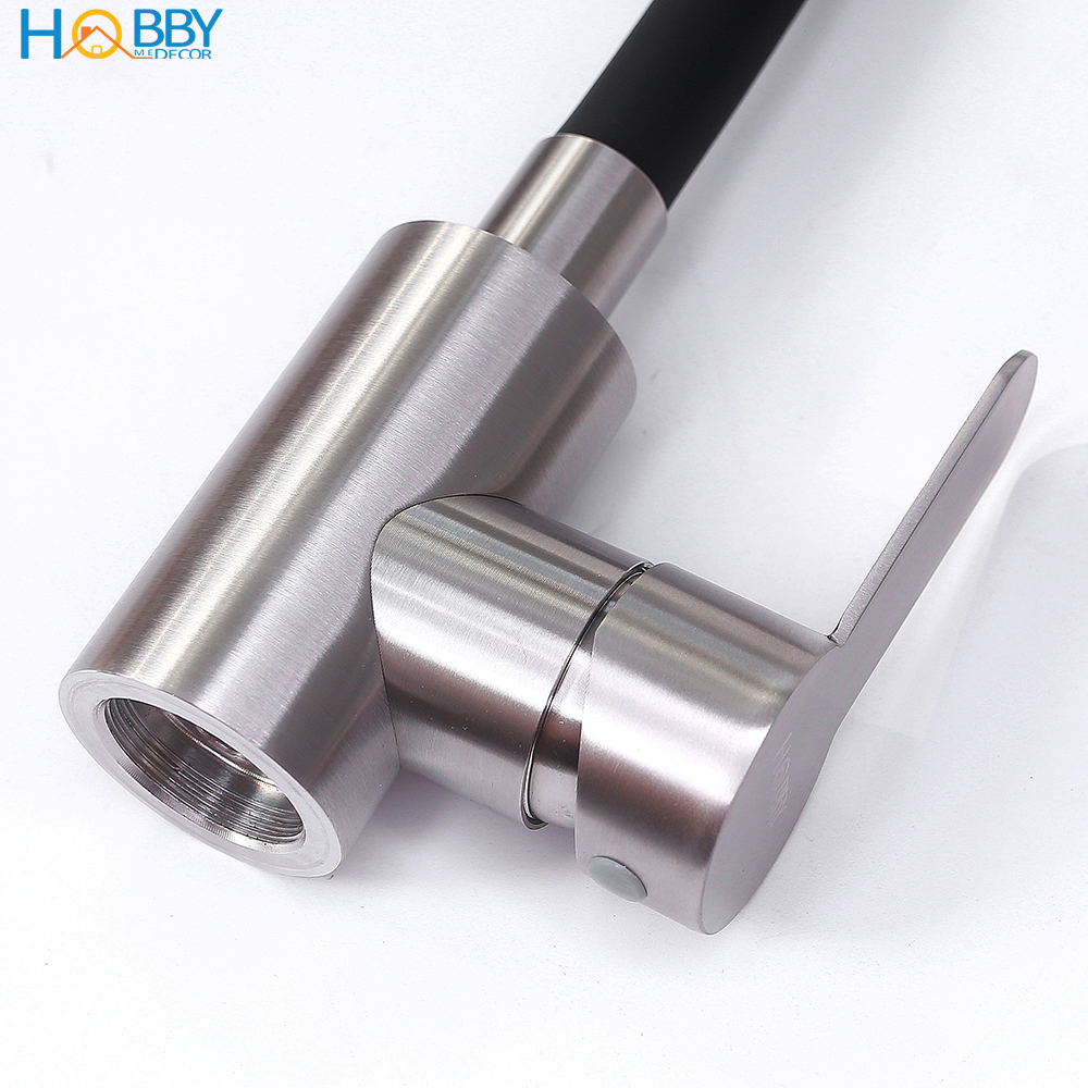 Vòi rửa chén bát nóng lạnh xoay 360 độ inox 304 Hobby home decor VTM1